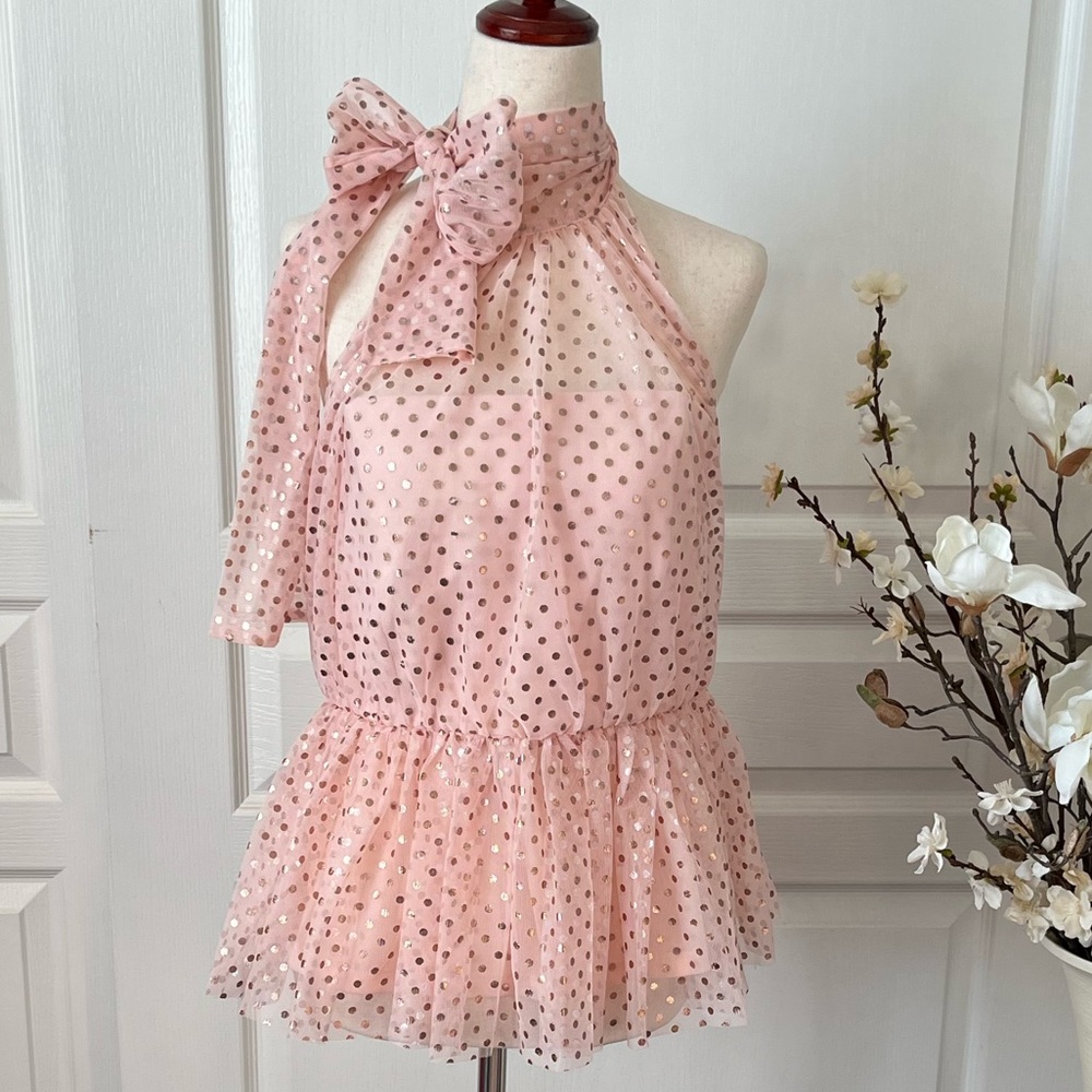 NWOT Venus Pink & Gold Halter Top